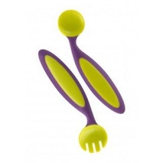 Boon Benders Adaptable Spoon and Fork Purple + Green
