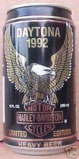 HARLEY DAVIDSO N MOTORCYCLES BEER Can DAYTONA 1992, 1+
