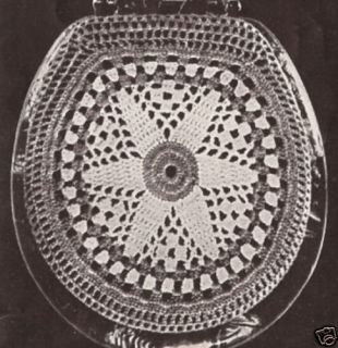 Vintage Crochet Star Toilet Lid Seat Cover Pattern