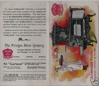 Michigan Stove Company c 1912 Garland Stoves Alumnized Ovens