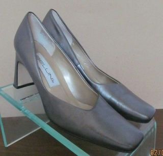 Womens size 8.5 M BELLINI charcoal gray leather 3 heeled dress shoes