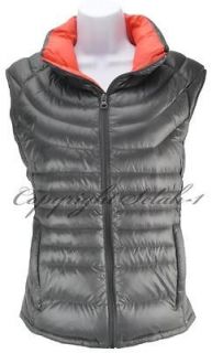new BERNARDO Women Goose Down Packable Vest Jacket Ultralight 6oz Gray