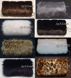 FAUX FUR PADDED HAND MUFF WARMER BRIDAL  CHOOSE COLOR