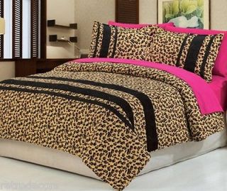 Leopard Bedspread 100% Cotton Coverlet Quilt QUEEN with Sheet Set