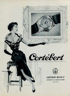 1953 Cortebert Watch Company Switzerland Vintage 1953 Swiss Ad Suisse