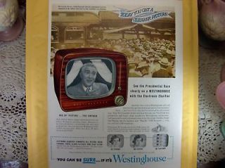 Vtg 1952 Ad Print Westinghouse TV Tube Type Table Cabinet Americana
