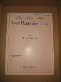 Vintage Sheet Music   Irving Berlins God Bless America 1939