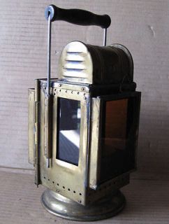 WWII OLD FRENCH BRASS CARBIDE ACETYLENE RAILROAD LAMP