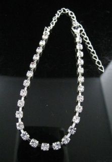 Silver Diamante Crystal Anklet Ankle Chain / Bracelet