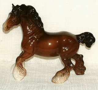 Beswick Figurine CANTERING SHIRE HORSE 975 Gloss Brown