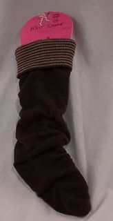 Betsy Johnson Fleece & Knit Brown/Tan Boot Liners Calf Height S/M NWT