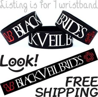 BLACK VEIL BRIDES Bracelet Wide Wristband One Band Free US Shipping