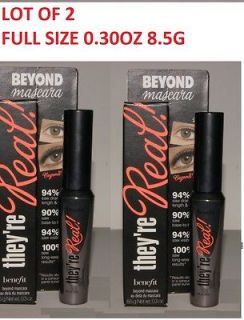 LOT OF 2 BENEFIT theyre REAL MASCARA BLACK full size .3 oz/ 8.5 g NEW
