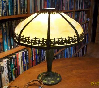 Antique A & R Bent Slag Glass Lamp Miller Bradley & Hubbard Pittsburgh
