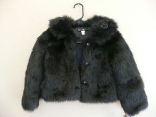 Biscotti Faux Fur Jacket (Little Kids) Black 6X NEW WITH TAGS   VERY