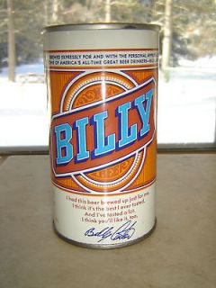 Vintage Billy Beer Strong Version Wide Seam Empty Straight Steel Beer