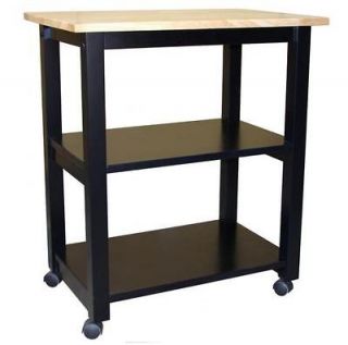 Whitewood WC10 185 Dining Essentials Microwave Cart Black Natural
