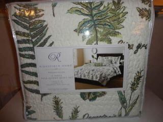 RIDGEFIELD HOME 6 PIECE DELUXE SPRING FERN BUTTERFLY QUILT SET FULL