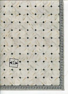 Faux Marble Tile Floor Sheet 34735 dollhouse 1pc World & Model card