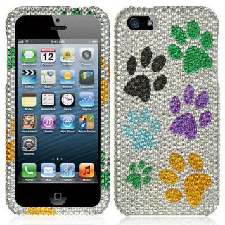 Colorful Dog Paws Bling Hard Case Cover For Apple iPhone 5 5G 6TH GEN