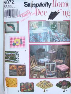 PATTERN VINTAGE WOODEN CHAIR PADS & KITCHEN PLACEMATS S#9072