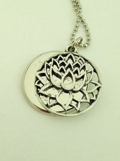 Hidden Message Pendant Personalized Lotus Mothers Day Anniversay