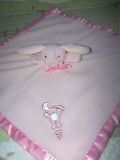 Blankets and Beyond Pink Fleece Bunny Rabbit Security Blanket w/Satin