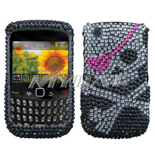 BlackBerry CURVE 3G 8520 9330 Skull BLING CASE COVER