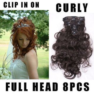 full head curly clip in on hair extensions 8 piece clips 2012 favored