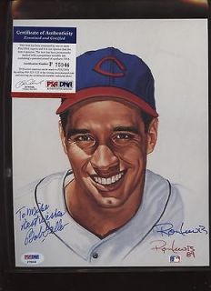 Ron Lewis Living Legends Bob Feller Cleveland Indians Autographed PSA