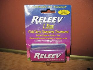 RELEEV * 1 * DAY COLD SORE TREATMENT EXP. 2013 