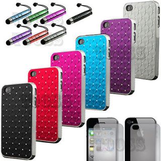 Luxury Bling Chrome Hard Cover Case For iPhone 4 4G 4S w/ Screen