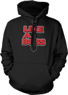 Like A Boss Black Tie Hanging Design Hilarious Funny Graphic Hoodie