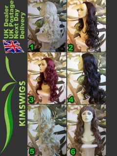 WIG FALL HAIR PIECE EXTENSION 27  LONG, BLONDE, BROWN, BLACK, RED