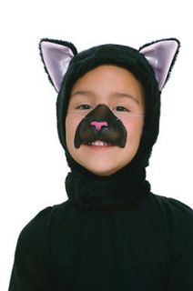 Black Cat Child Mask and Hood for Halloween Costume