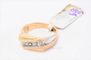 vintage auth 9.5 yellow gold 14K mens DIAMOND ring 6.8g PREOWNED