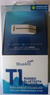 NEW BLUEANT T1 WHITE BLUETOOTH WIRELESS HEADSET HEADPHONE Rugged A2DP
