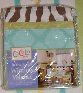 New CoCaLo In The Jungle Blue Brown Nursery Window Curtain Valance NWT