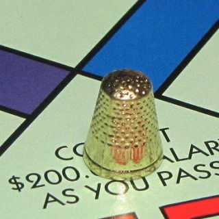 Monopoly Deluxe Edition Board Game Part: THIMBLE TOKEN gold colored