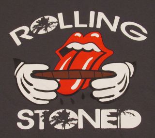 shirt Mens Adult Tee S XL Rolling Stones Tongue Logo Blunt THC