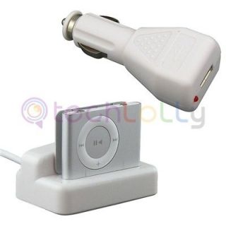 USB Docking Station+Car Charger for iPod shuffle 2nd 2G