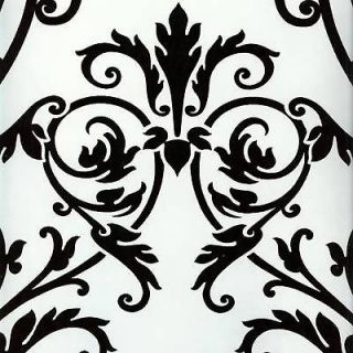 283 46904 Floral Black and White Damask Wallpaper