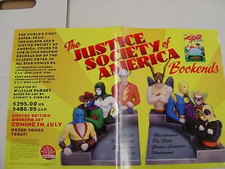JUSTICE SOCIETY OF AMERICA BOOKENDS 2001 17 X 11 folded promotional