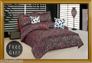 7PC Golden Pink Leopard 100% Cotton Bedspread Coverlet Quilt QUEEN w