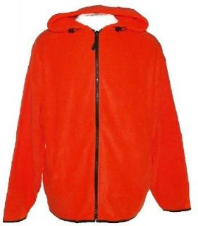 Blaze Orange Hooded Zip Fleece Jacket XL