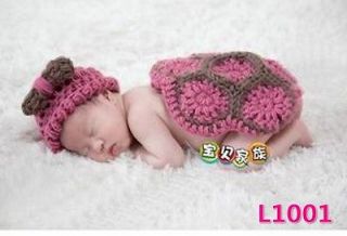 Infant Baby New Born Turtle Crochet Party Shower gift Costume