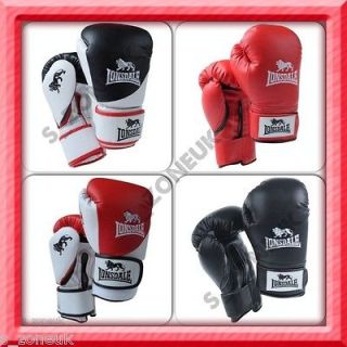 Lonsdale Boxing Gloves Bag Training Junior Mens S M L XL Black Red 10