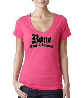 Bone Thugs N Harmony Logo Ladies V neck T Shirt Hip Hop Classic New