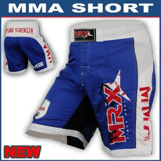 MMA Grappling Shorts UFC Blood Cage Fighter Shorts Blue/White Large