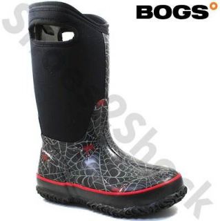 Boys Bogs Wellington Boots Insulated Size 13.5 7 Wellies Snow Spiders